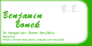 benjamin bonek business card